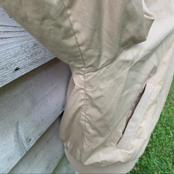 Vintage 80s Tan Khaki Zip Up Front Long Sleeve Collared Utility Bomber Jacket - Picture 13 of 16